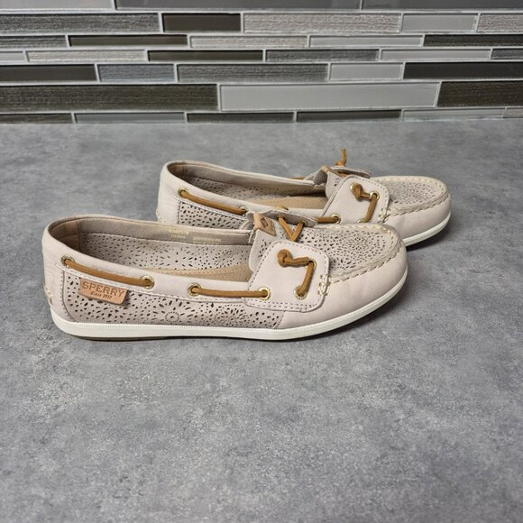 7 Sperry Topsider Authentic Original 2 Eye  Perforated Leather Boat Shoes - Picture 5 of 11